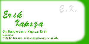 erik kapsza business card